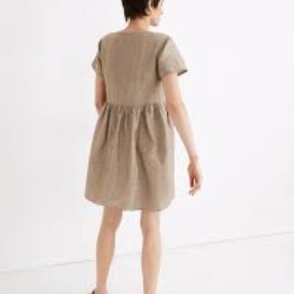 Madewell Linen-Blend Alexandra Button-Front Mini Dress - Picture 2 of 5